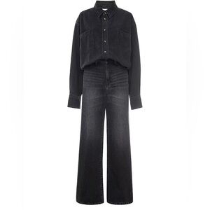 Good American Black Denim jumpsuit